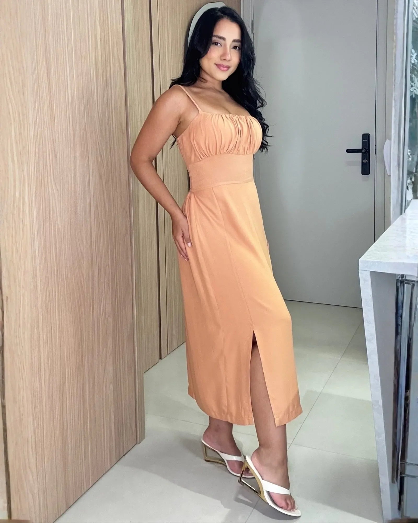 Vestido Meire Caramelo