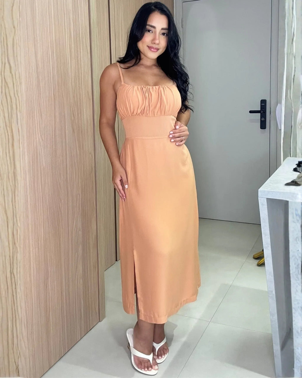 Vestido Meire Caramelo