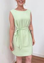 Vestido Trivê verde pastel