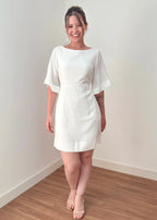 Vestido Trivê com mangas off white