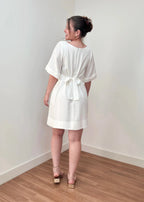 Vestido Trivê com mangas off white