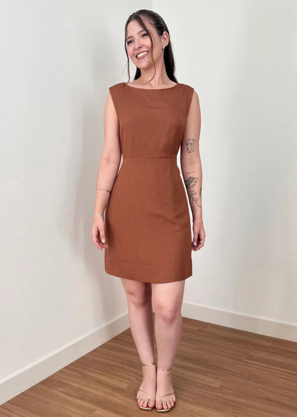 Vestido Trivê Marrom Caramel