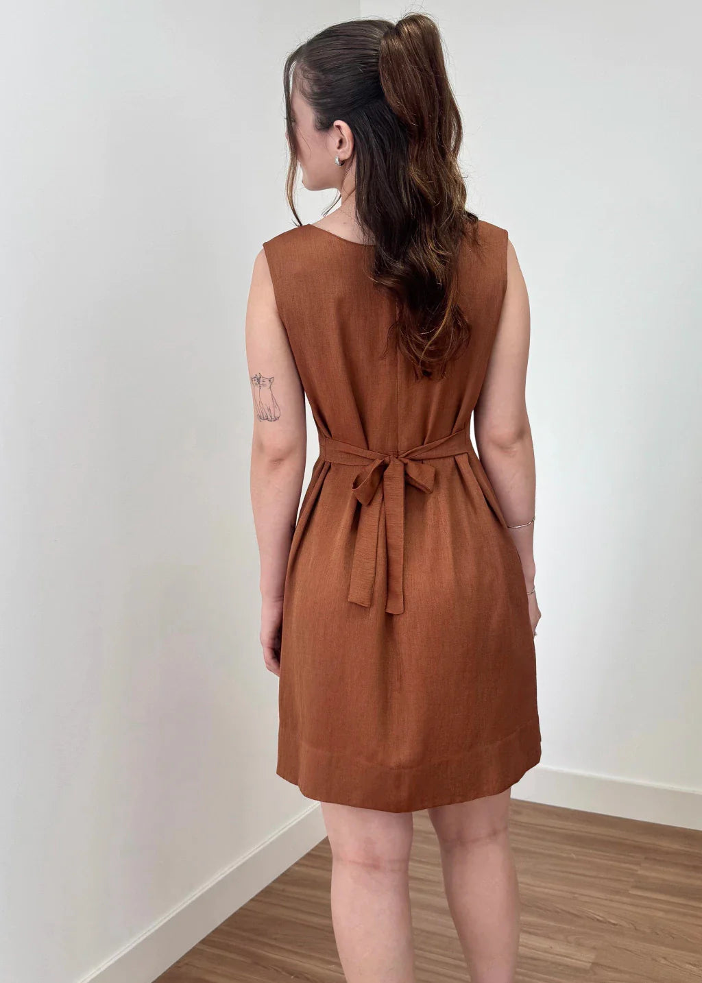 Vestido Trivê Marrom Caramel
