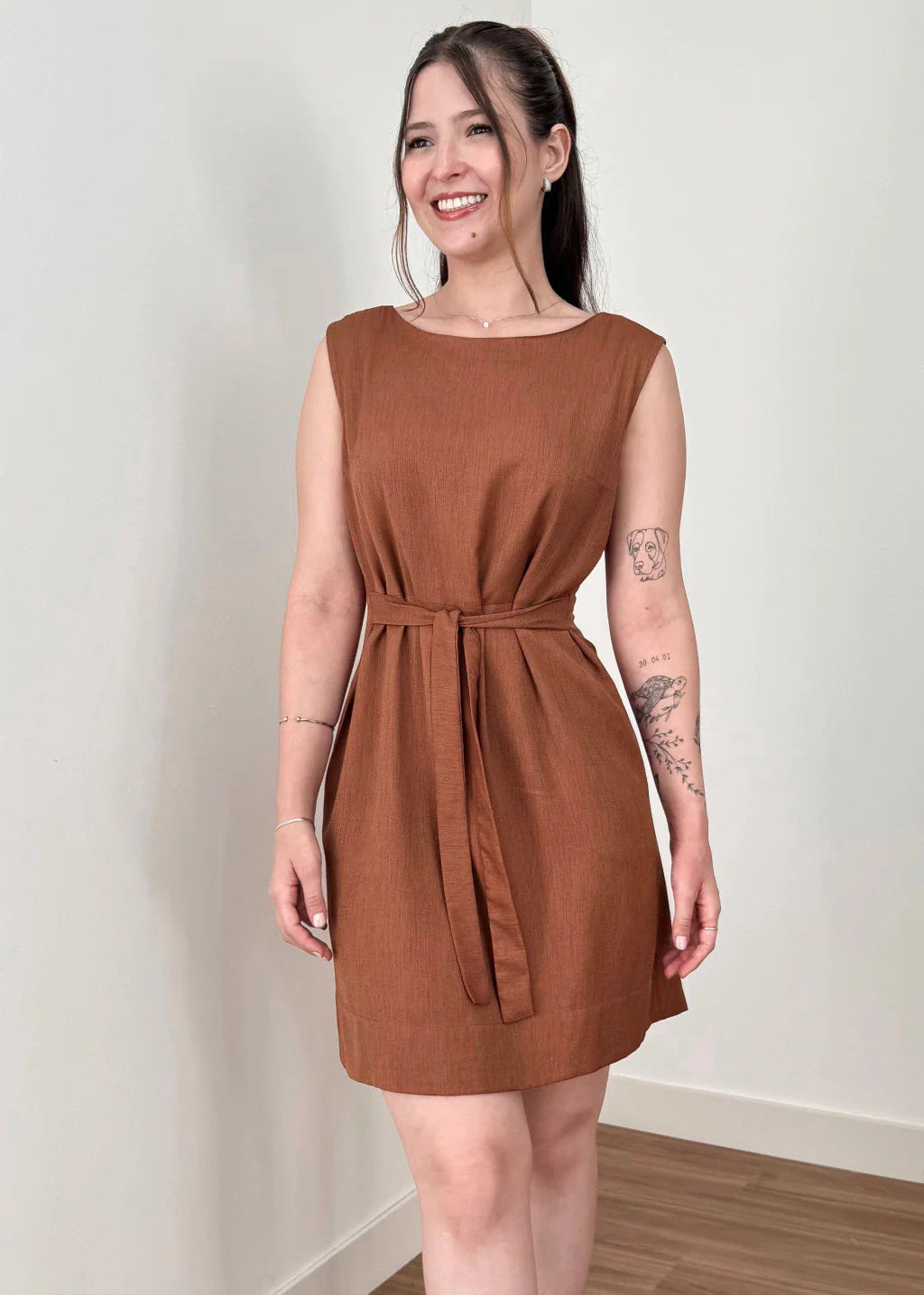 Vestido Trivê Marrom Caramel