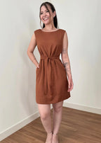 Vestido Trivê Marrom Caramel