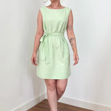 Vestido Trivê verde pastel