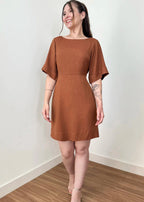 Vestido Trivê com mangas Caramel