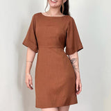 Vestido Trivê com mangas Caramel