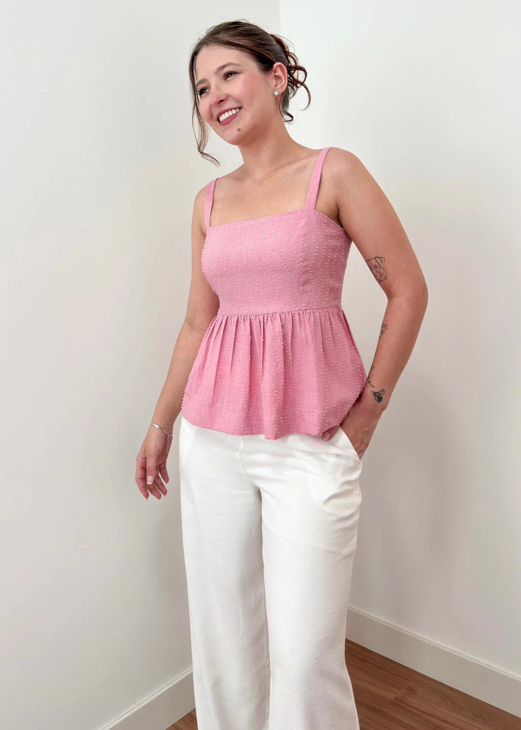 Blusa Bata Mavie Rosa Chá