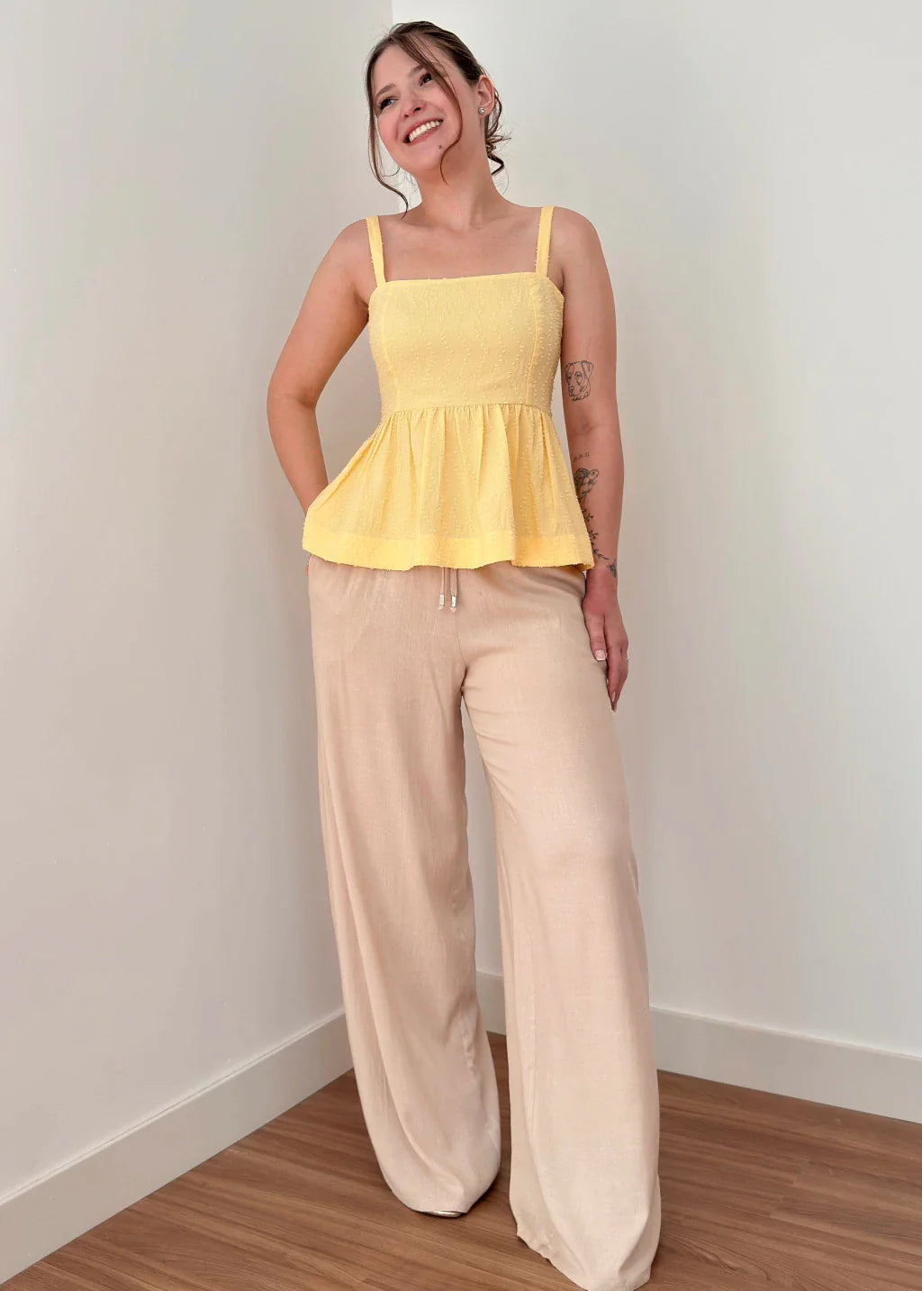 Blusa Bata Mavie Butter Yellow