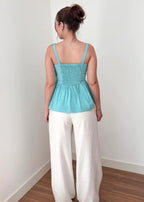 Blusa Bata Mavie Azul Turquesa