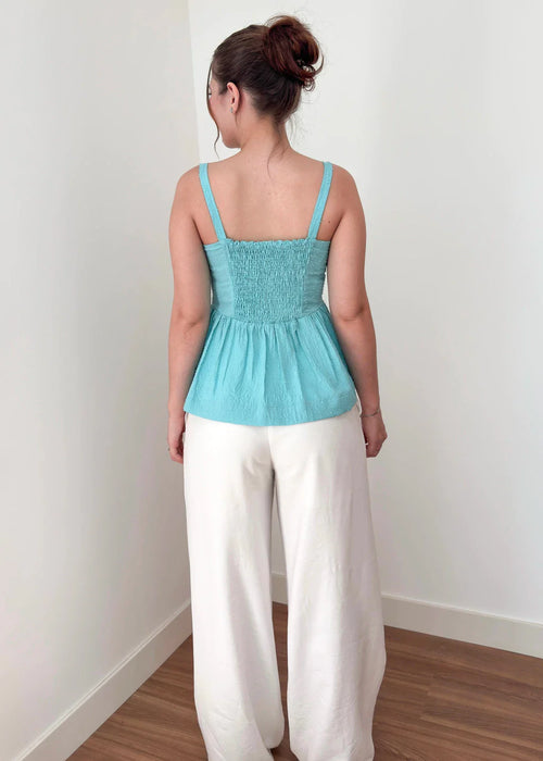 Blusa Bata Mavie Azul Turquesa