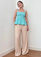 Blusa Bata Mavie Azul Turquesa