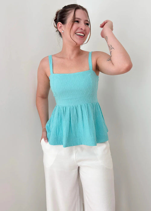 Blusa Bata Mavie Azul Turquesa