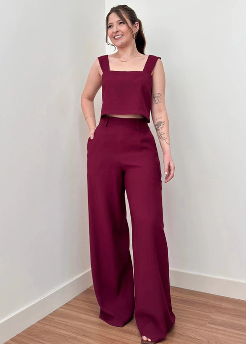 Calça Alfaiataria Évora Borgonha