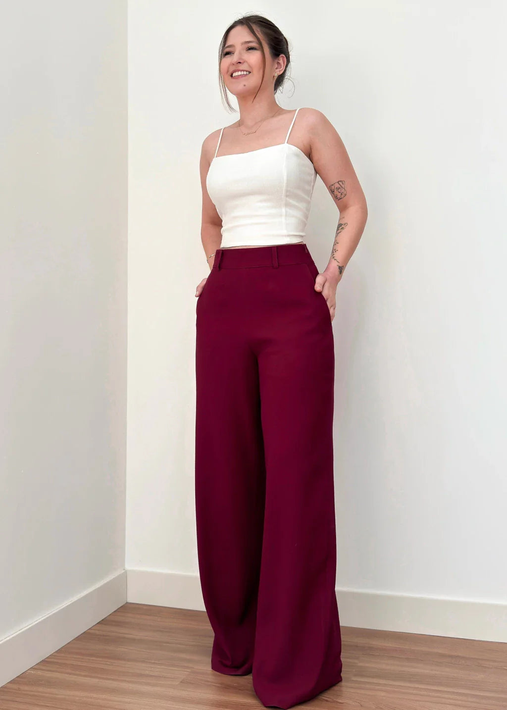 Calça Alfaiataria Évora Borgonha