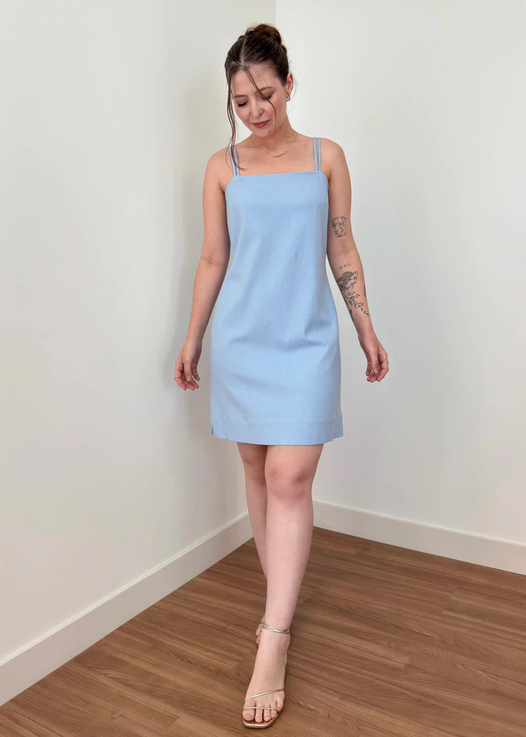 Vestido Solare Linho Azul Céu