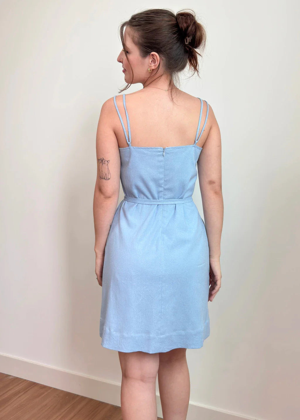 Vestido Solare Linho Azul Céu