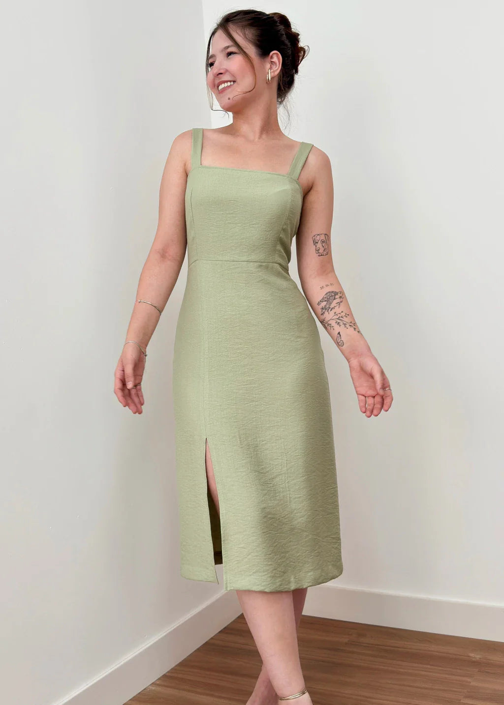 Vestido Midi Cloe Verde Alecrim