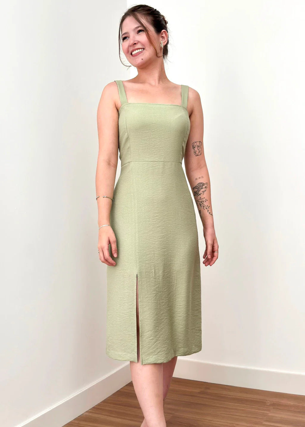 Vestido Midi Cloe Verde Alecrim