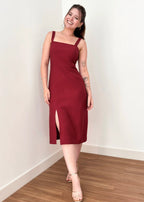 Vestido Midi Cloe Vermelho Burgundy