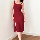 Vestido Midi Cloe Vermelho Burgundy