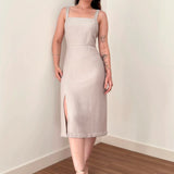 Vestido Midi Cloe Cinza Claro